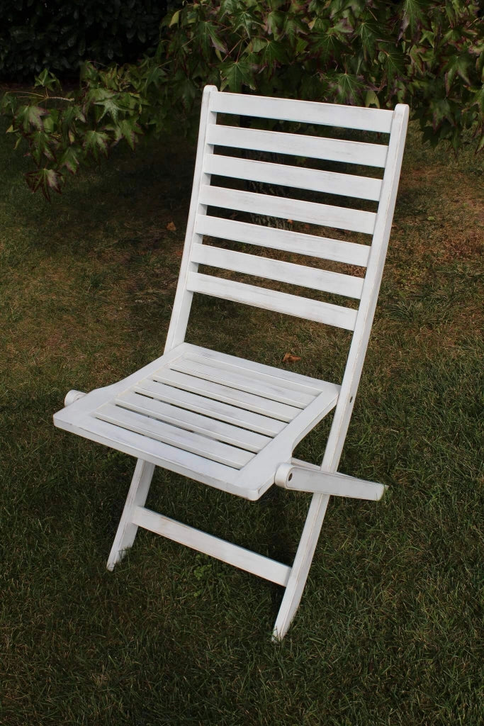 SEDIA SERENA PIEGHEVOLE SENZA BRACCIOLI IN COLORE BIANCO