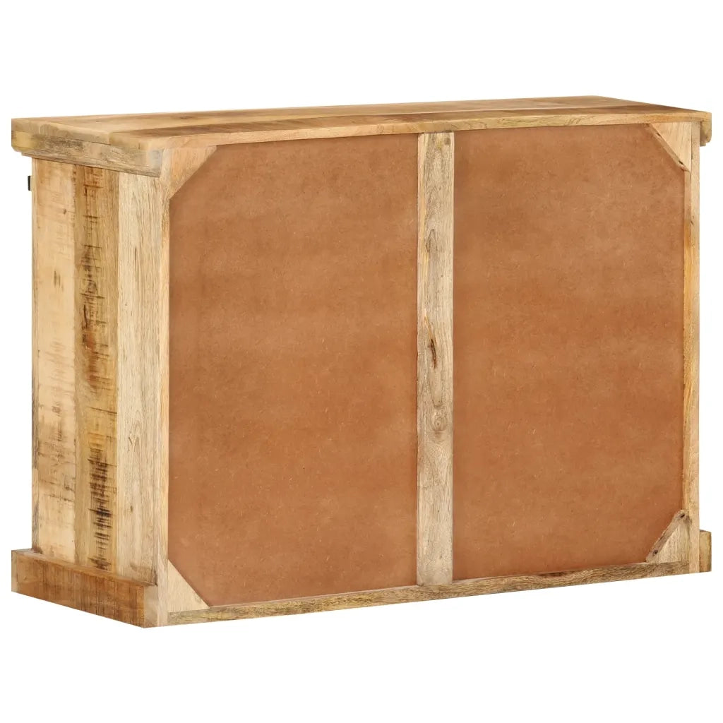 Credenza 80x30x55 cm in Legno Grezzo Massello di Mango