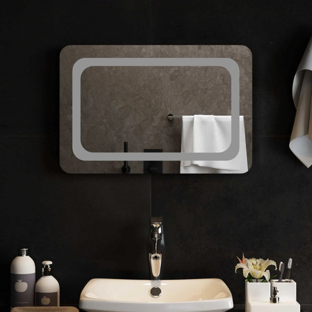 Specchio da bagno LED Trasparente 60 x 40 cm vetro temperato 42045832