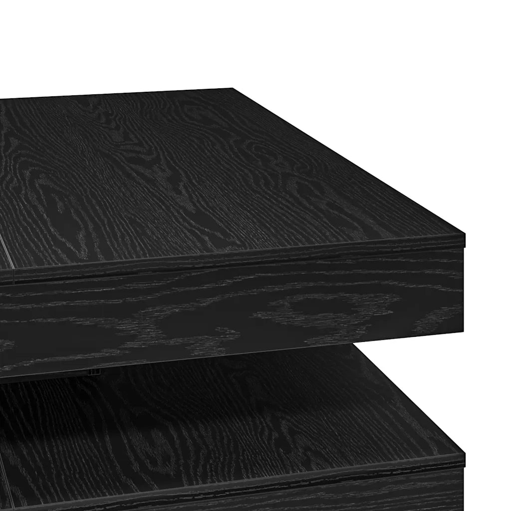vidaXL Tavolino da Caffè Girevole a 360 Gradi Nero 90x90x34,5 cm