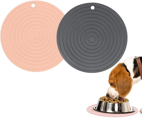 Pacco di 2 mattonelle per cani e gatti in silicone, mattonella per cani e gatti idrorepellente e antiscivolo in silicone, ciotola per cani e gatti, idonea per cani e gatti di piccola e media taglia.