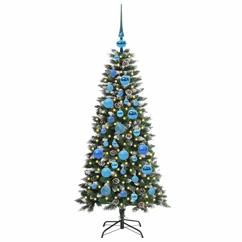 Albero di Natale Artificiale-Albero Natalizio con 150 LED Verde 120 cm 321353