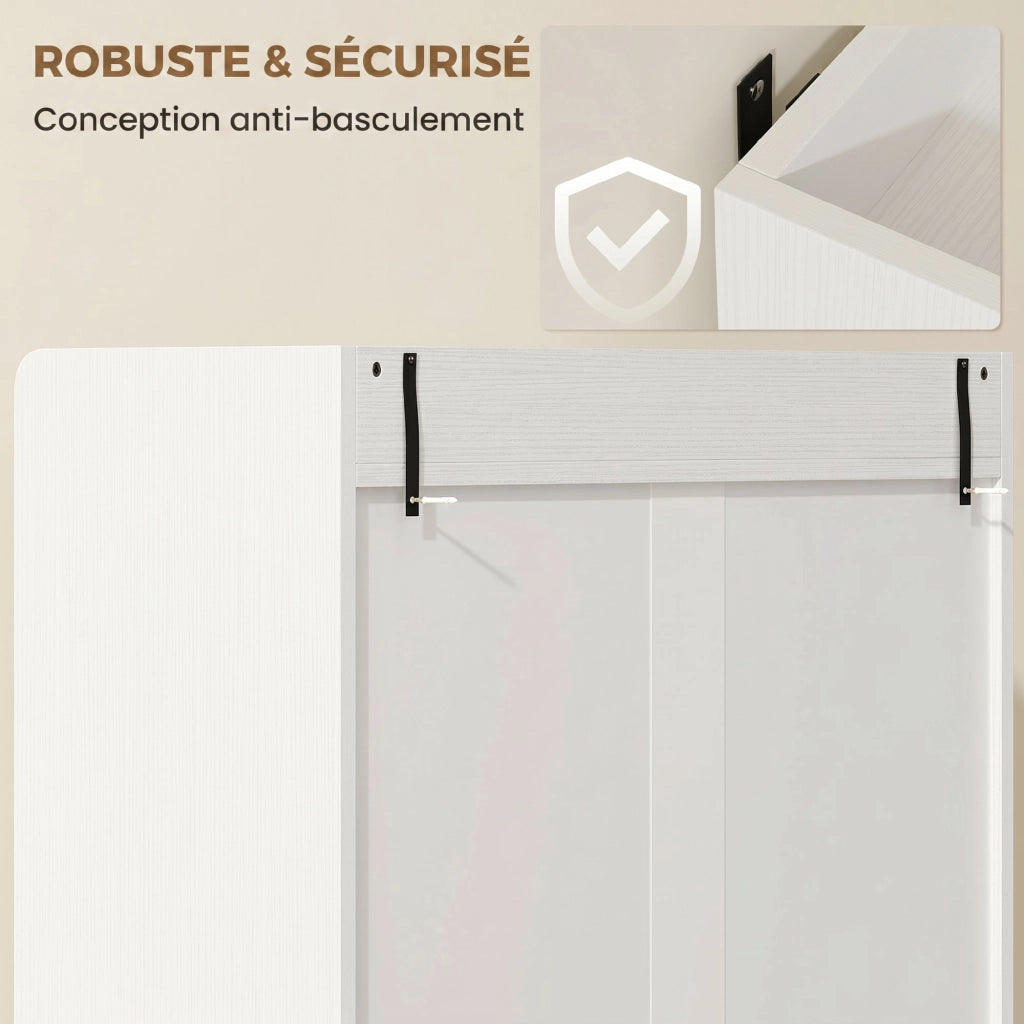 Scarpiera 12 paia con 2 cassetti e ripiani regolabili ¨C Zephmum ¨C Bianco