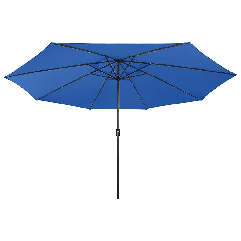 Ombrellone da Esterni con LED e Palo in Metallo 400 cm Azzurro cod mxl 13648