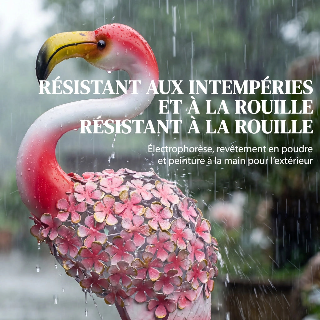 Statua Flamingo Rosa Giardino ¨C zephmum ¨C Metallo 28x19x83 cm