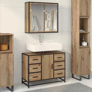 Set di mobili per il bagno con porta 2 pcs Rovere artigianale 3402430