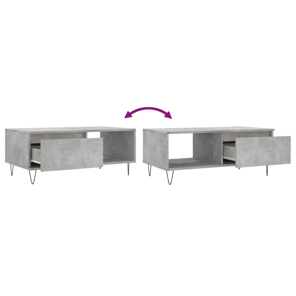 Tavolino salotto | Tavolino da caff¨¨ | Tavolino da Soggiorno Grigio Cemento 90x50x36,5 cm Legno Multistrato