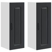 Set di 2 pensili da cucina moderni con ampio spazio contenitivo 30 x 31 x 80 cm in legno composito nero 02_0053686