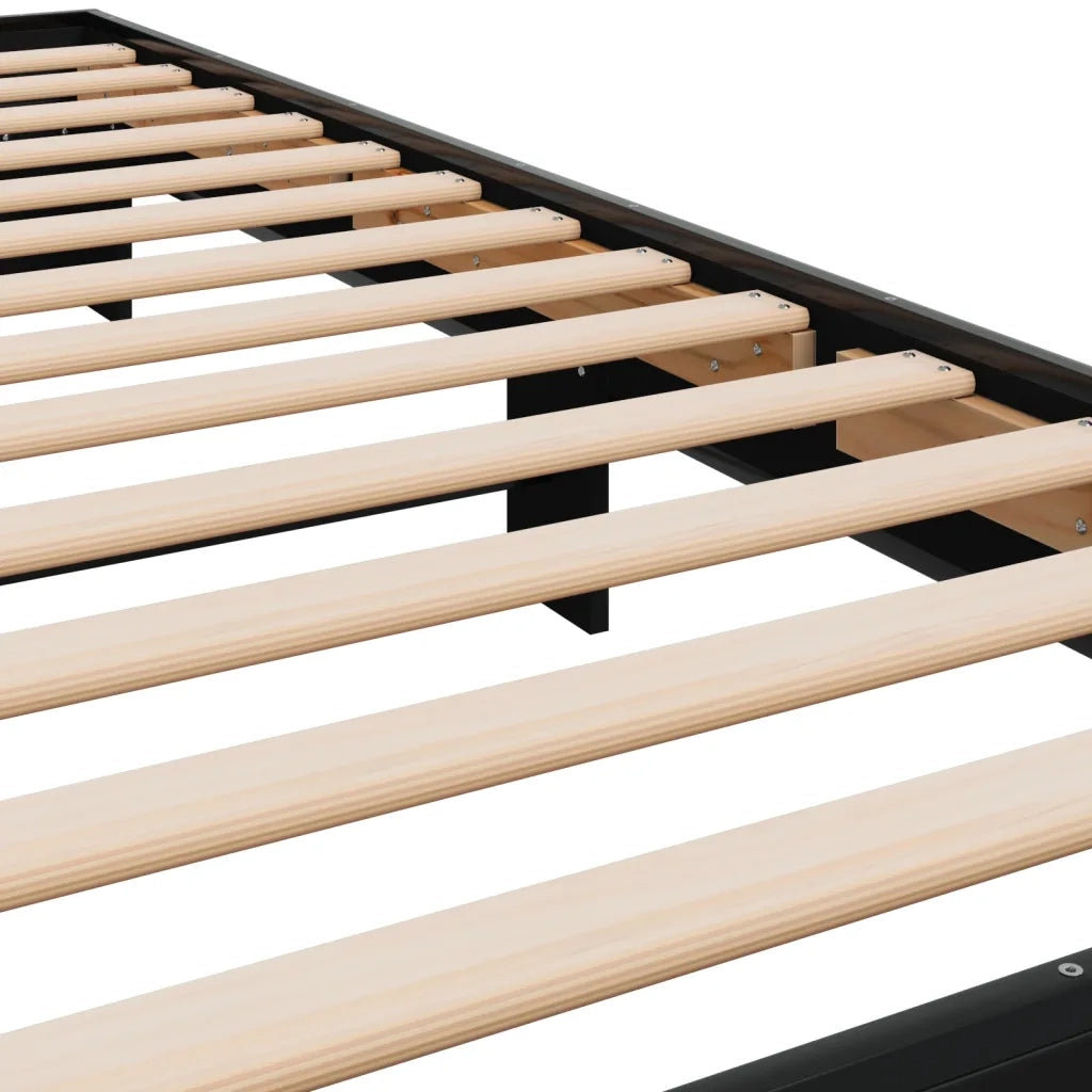Giroletto-Struttura Letto Nero 90x200 cm in Legno Multistrato e Metallo 281115