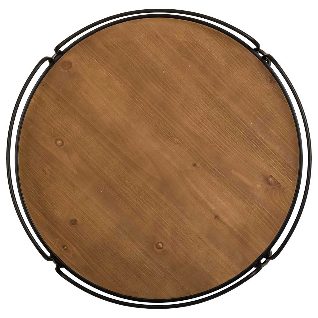 Tavolino in legno e metallo nero 78x78x53h cm