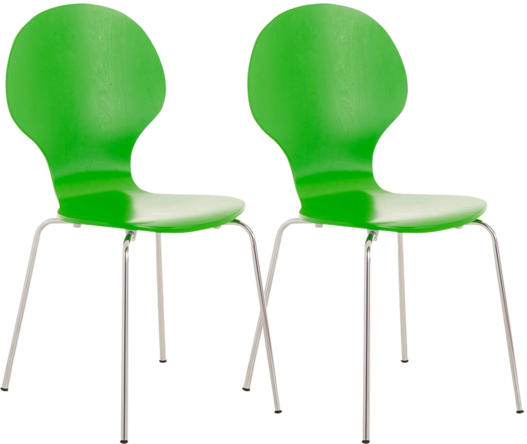 Set 2x Sedie Impilabili Diego in Legno Robusto verde