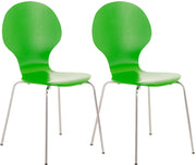 Set 2x Sedie Impilabili Diego in Legno Robusto verde