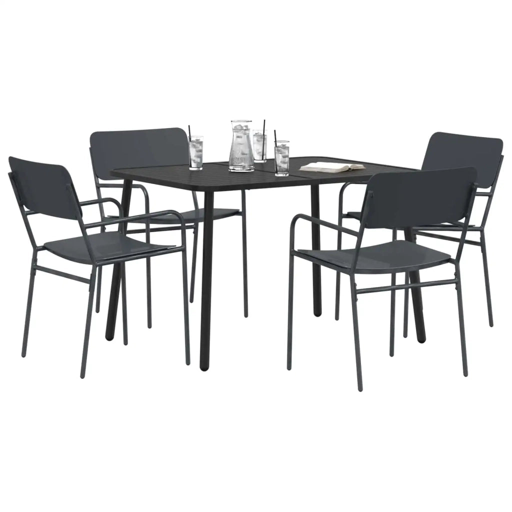 Set da pranzo 5 pz Antracite Acciaio 3422854