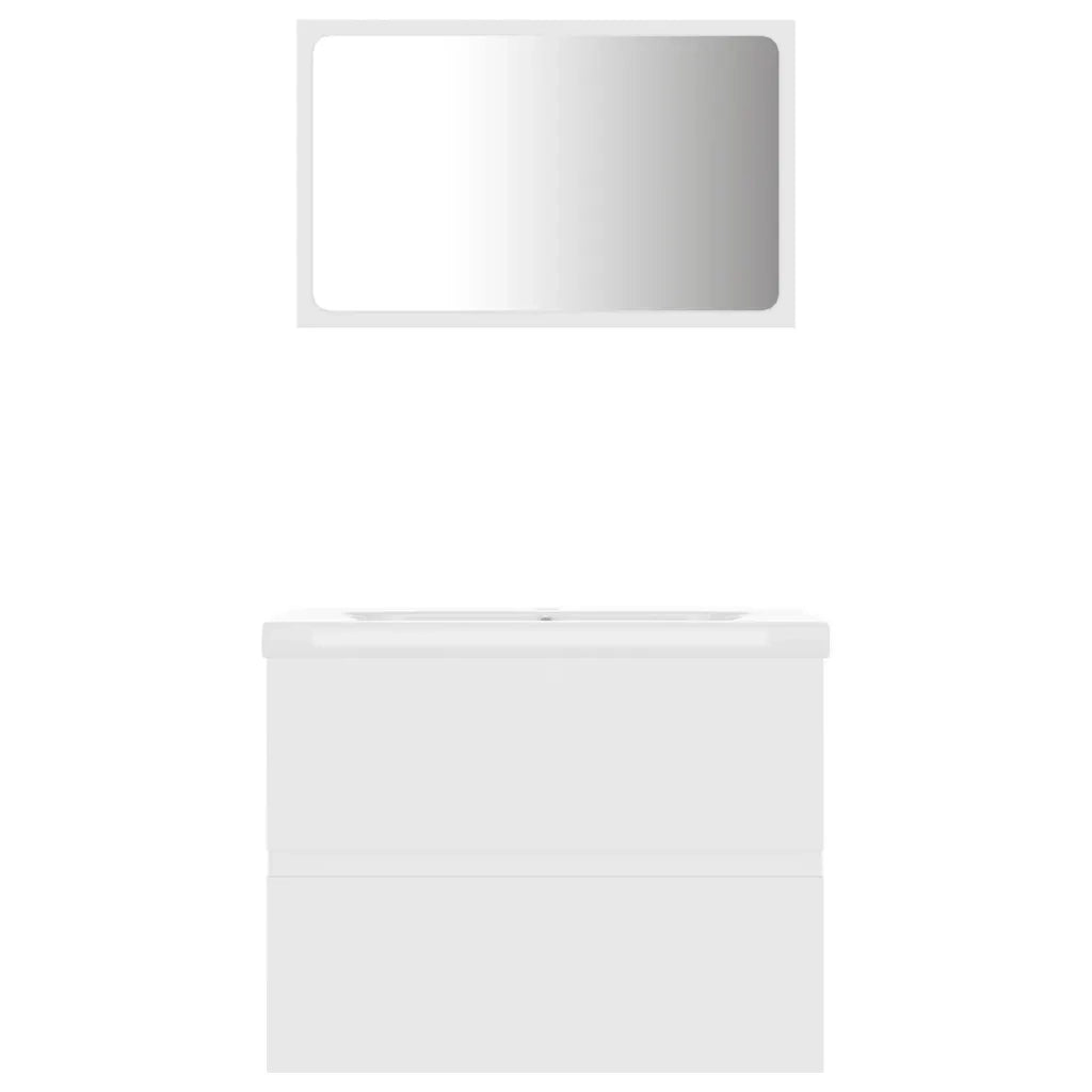 Set Mobili da Bagno Bianco in Legno Multistrato 3071585