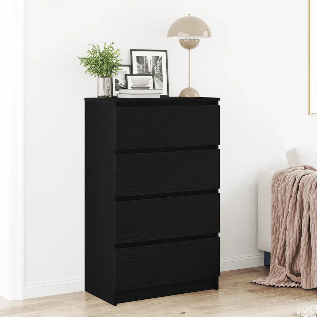 Credenza-Buffet-Armadio da cucina Rovere Nero 60x35x98,5 cm in Legno Multistrato