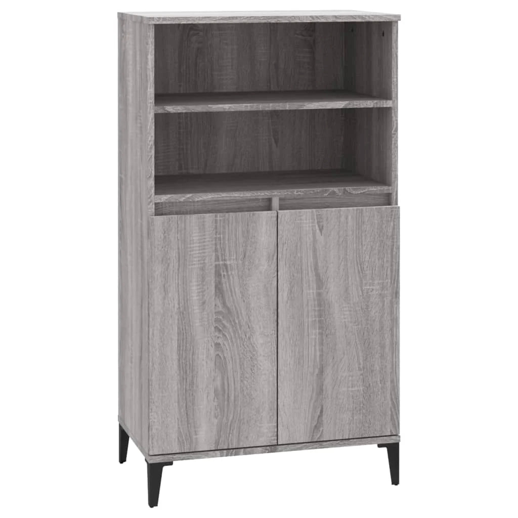 Buffet credenza cassettiera armadio mobile contenitore organizer cucina soggiorno salotto rovere Sonoma alto 60 x 36 x 110 cm legno ingegnerizzato grigio 02_0035383