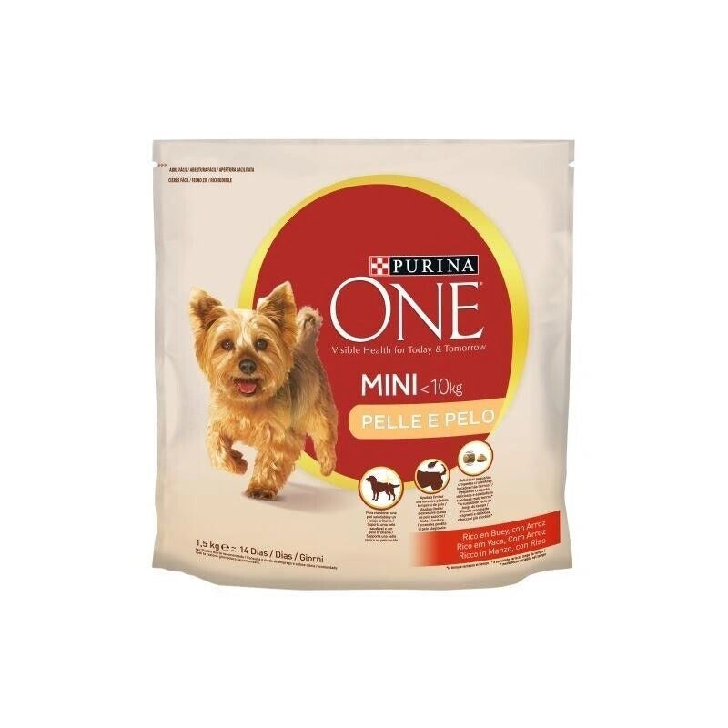 PURINA ONE MINI PELLE E PELO CROCCHETTE PER CANI SMALL CON MANZO E RISO 1,5KG