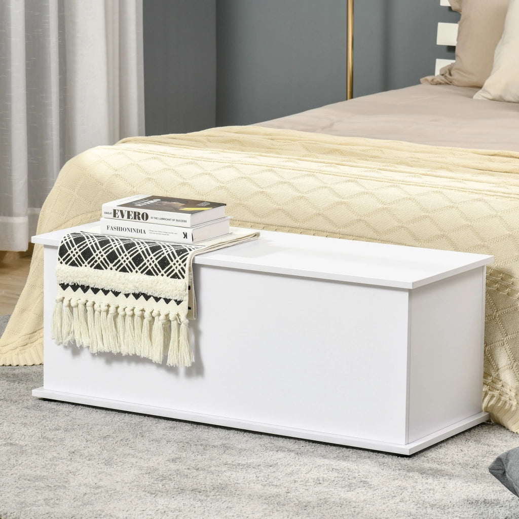 Tavolino contenitore con coperchio ¨C zephmum ¨C bianco 100x40x40 cm