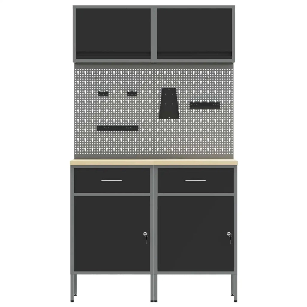 Set di mobili da lavoro con cassetto con blocco 8 pcs Grigio 3321418