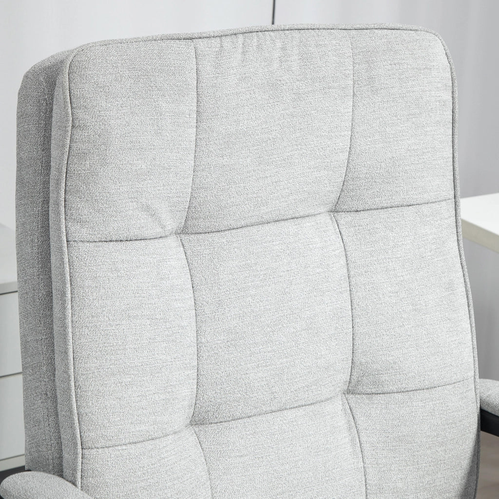 Sedia da ufficio ergonomica girevole con braccioli e funzione a dondolo, altezza regolabile in poliestere grigio