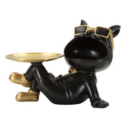 Vassoio Cane 18, Nero, Poliresina, 27x17x18,5 cm