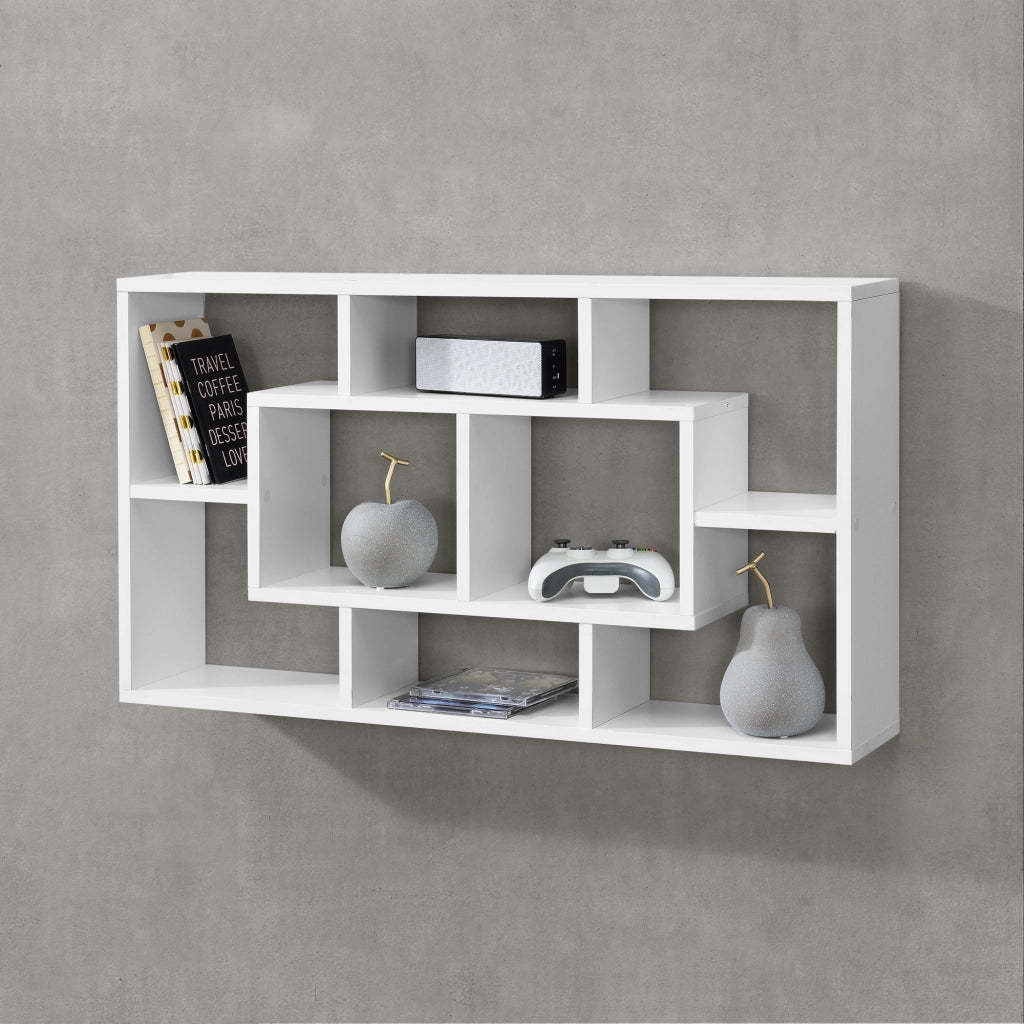 Mensola da Parete Saputit a 8 Scomparti Aperti 85 x 16 x 48 cm - Bianco [en.casa]