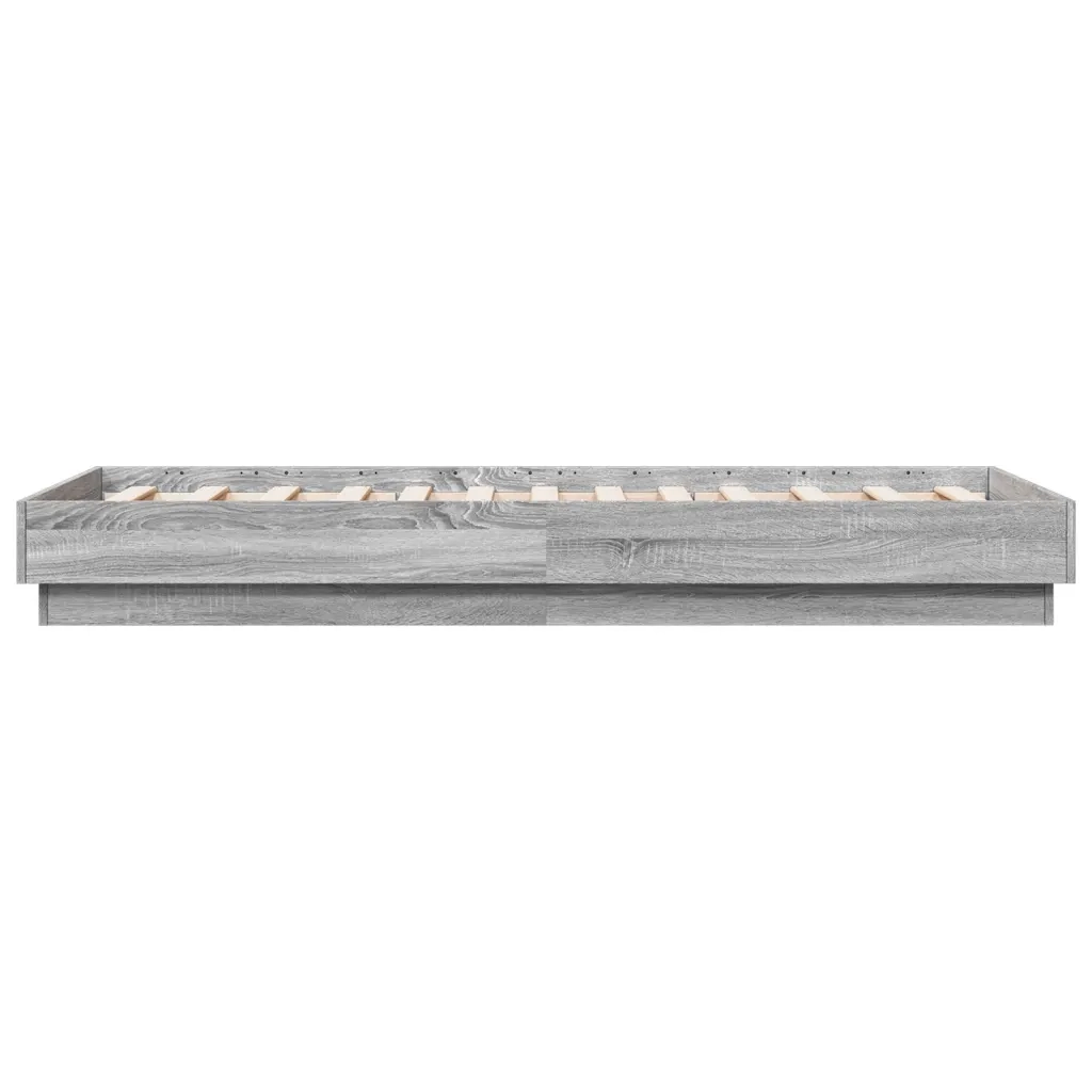 Letto singolo | Letto per adulti | Giroletto con LED Grigio Sonoma 75x190 cm
