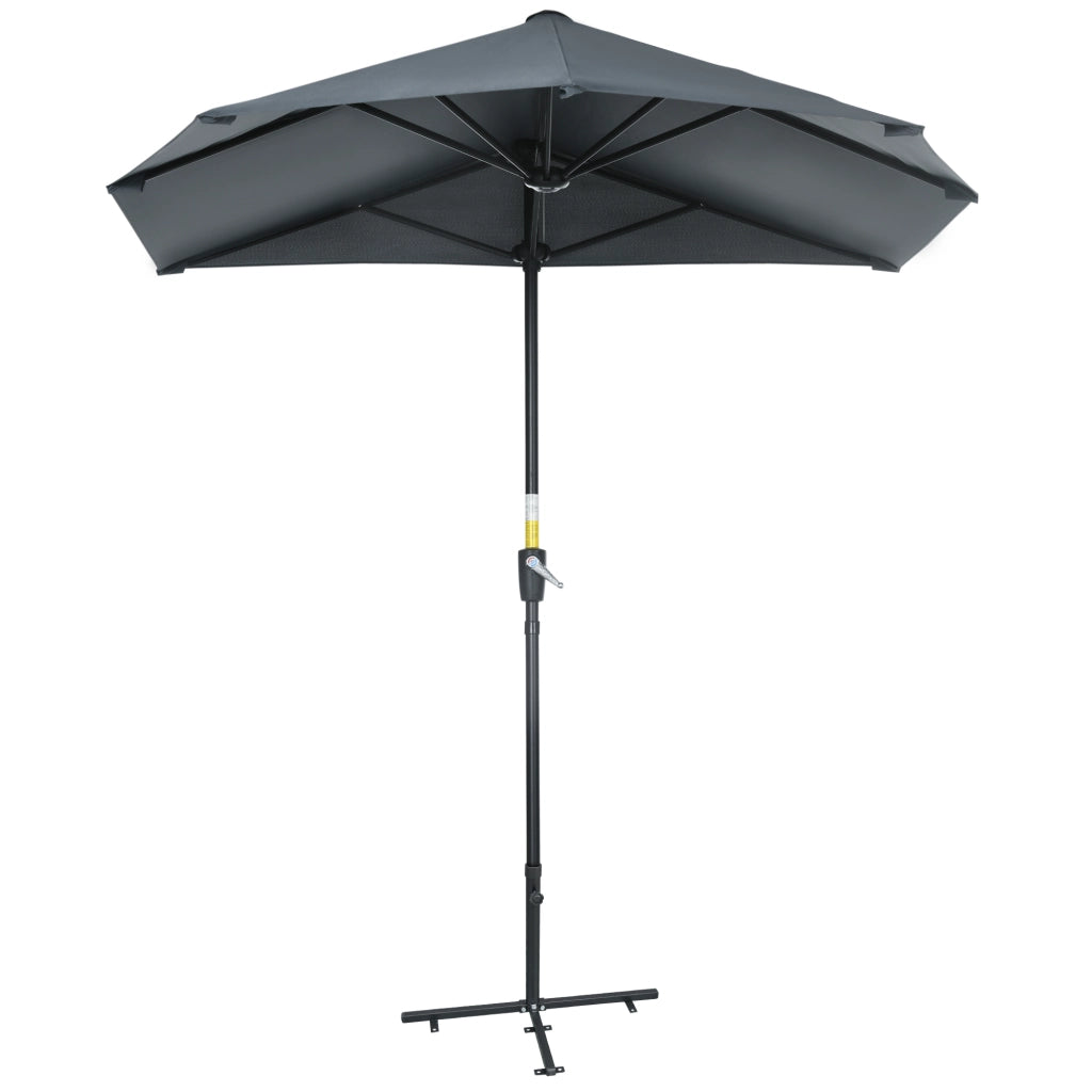 Ombrellone da Giardino 200x190x240 cm con Base a Croce ¨C Zephmum ¨C Grigio Acciaio