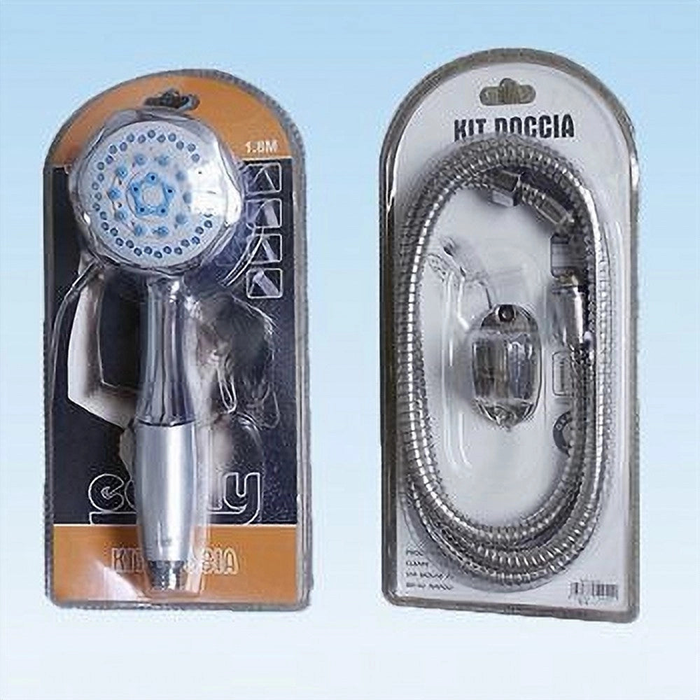Trade Shop - Doccetta Soffione Per Doccia A Telefono Con Tubo 1,8mt Supporto Muro Bagno 52040 -