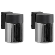 Set di 2 Lampade LED da Parete per Esterni in Alluminio Nero 16 cm Design Moderno