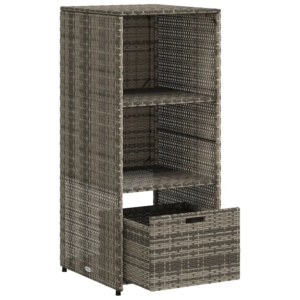 Armadietto Portaoggetti Giardino Grigio 50x55x115cm Polyrattan CFW9912704