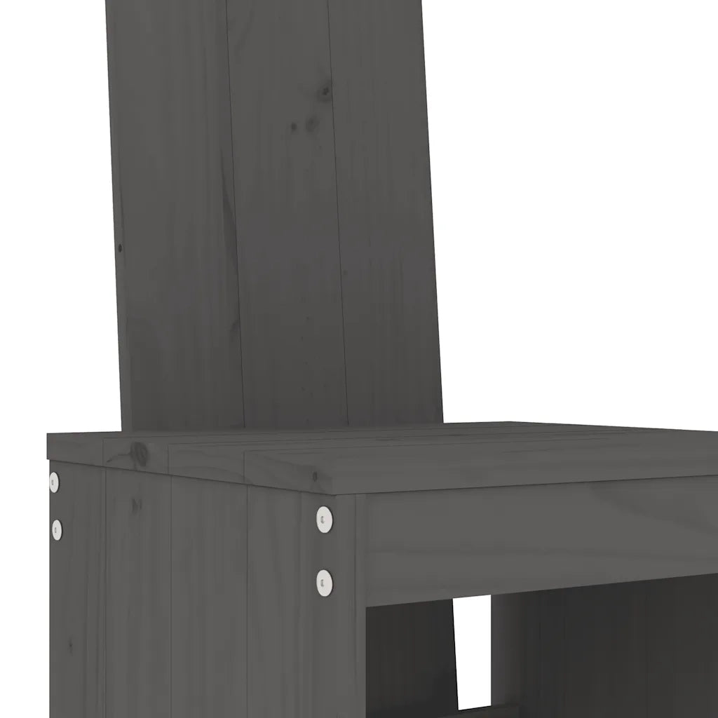 Set Bar da Giardino 7 pz Grigio in Legno Massello di Pino 3157783