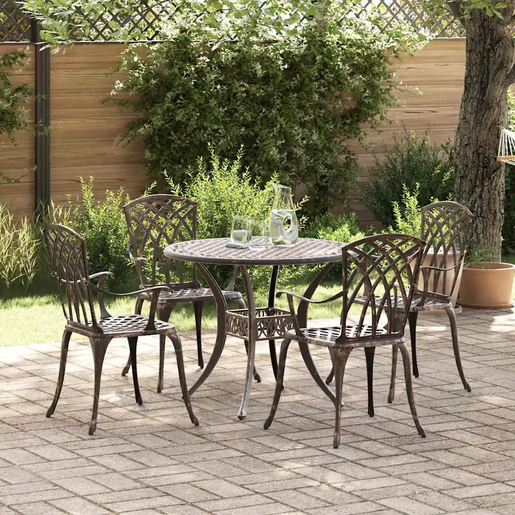 Set da Pranzo per Giardino 5 pcs Bronzo Alluminio 3334716