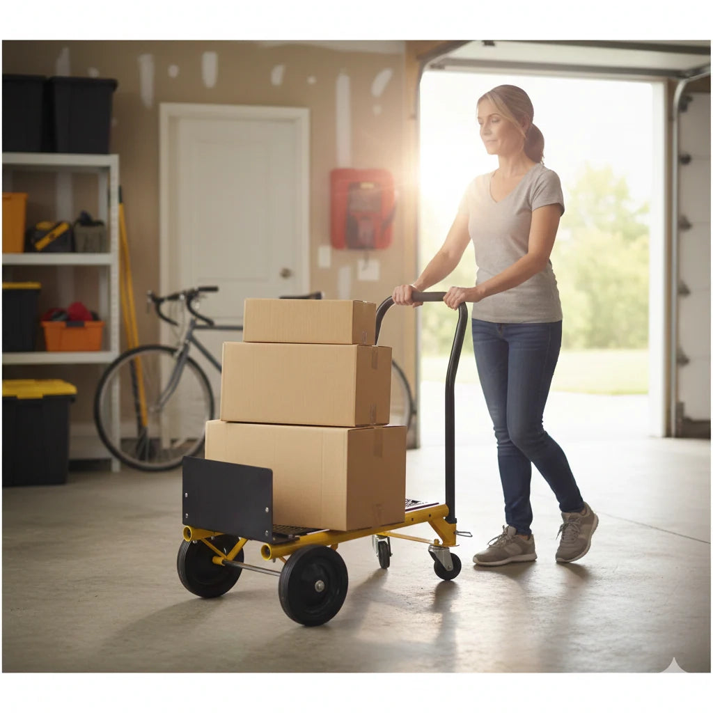 Carrello Multifunzione Portatutto Carico Massimo 120 kg Piattaforma Carrello Porta Pacchi in Acciaio Giallo