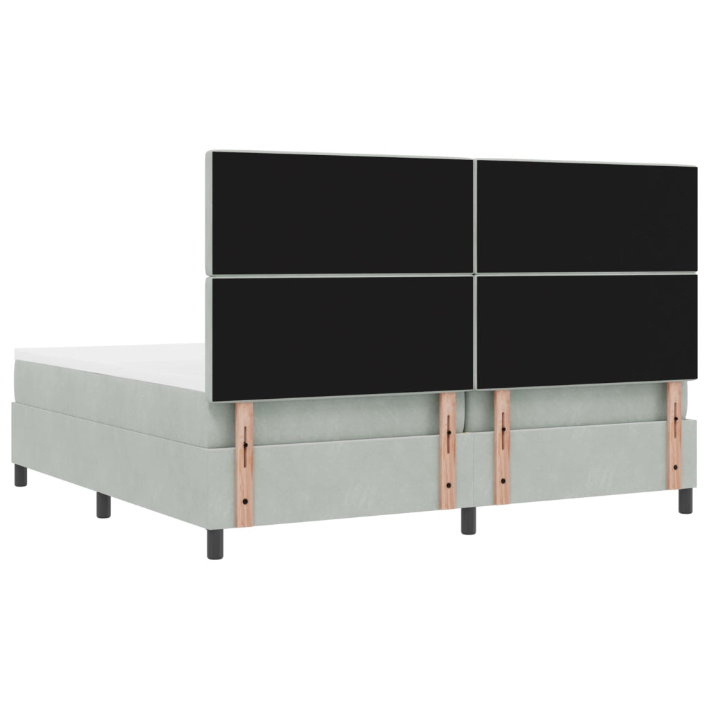 Letto a Molletta  con Materasso Grigio Chiaro 200x200 cm in Velluto