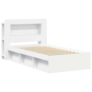 Letto singolo | Letto per adulti | Telaio del letto con storage con testiera Bianco 80 x 200 cm