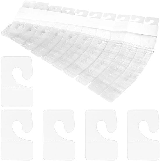 Etichette per presentazione di prodotti - 600 pezzi - Ophanghanger trasparente - 42 x 27 mm - Strisce adesive robuste - Presentazione professionale - Etichette per etichettatura