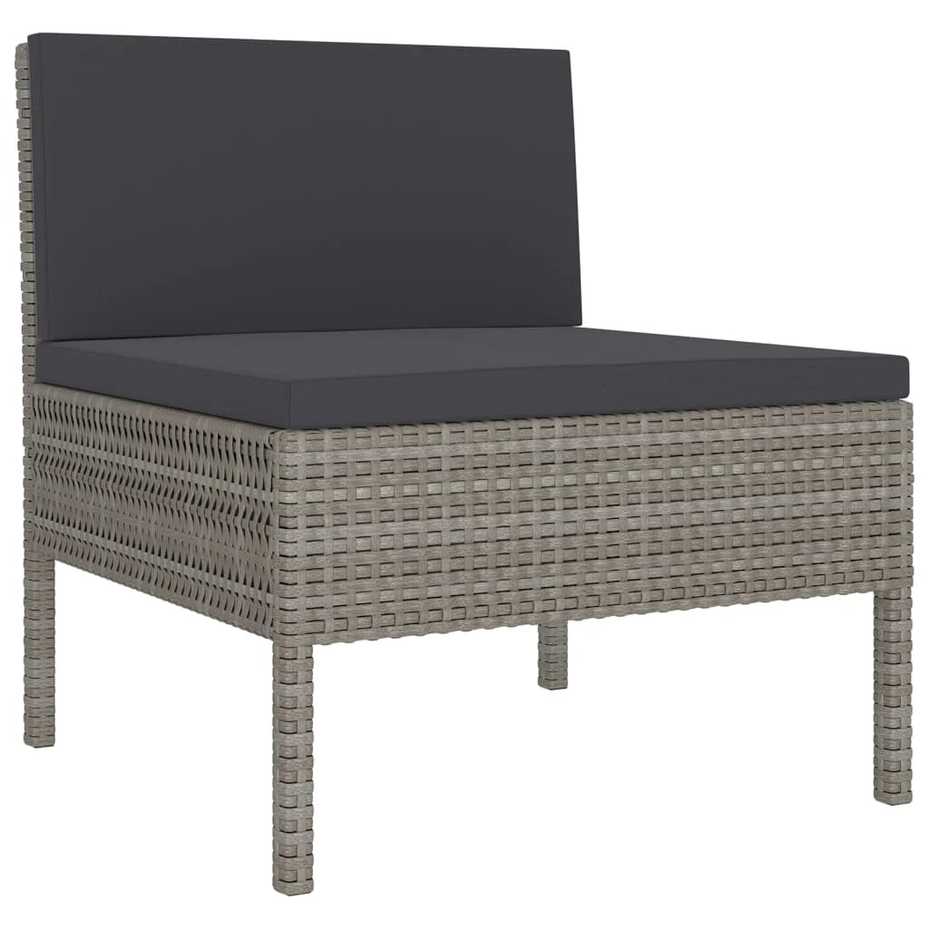 Set di mobili da giardino mobili da esterno 10 pezzi con cuscini resina intrecciata grigia 02_0015140