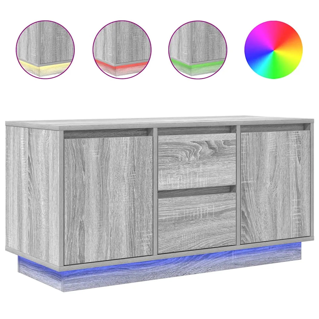 Mobile Porta TV con Luci LED Grigio Sonoma 100x41x50 cm 861414