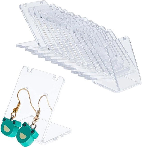 Display per orecchini e collane - 48 aperture - Acrilico - Supporto per collane standard - Adatto per orecchini e collane - Translucido - Organizzatore per orecchini e collane - Display per sieramenti in acrilico