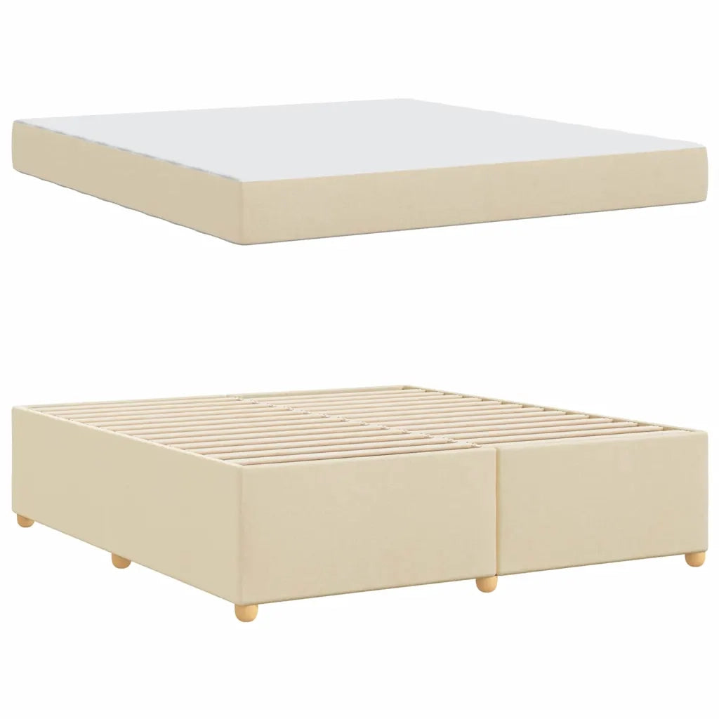vidaXL Struttura del letto con materasso Crema 180 x 200 cm Tessuto