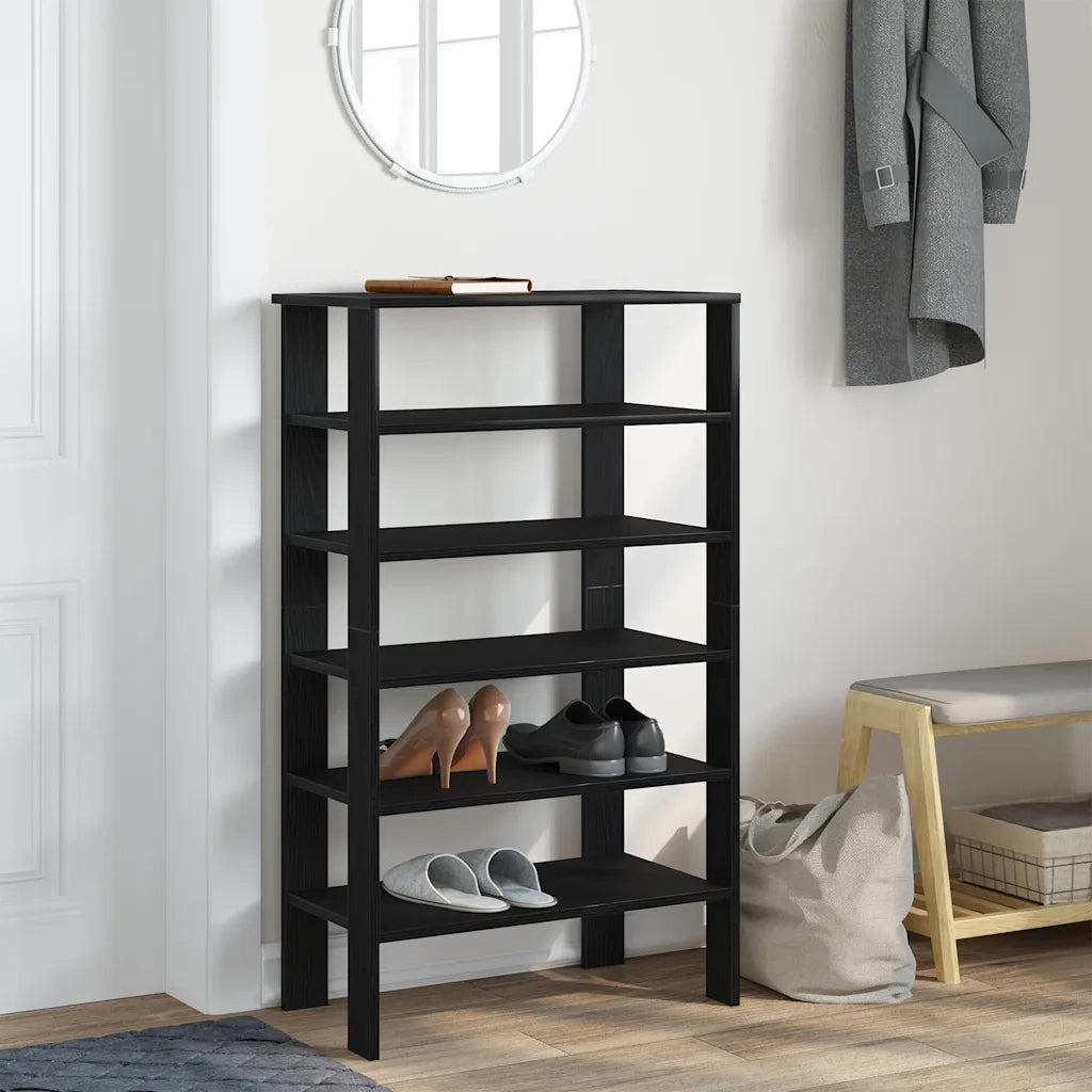 Scarpiera Nera 61x32x105 cm in Truciolato 859861