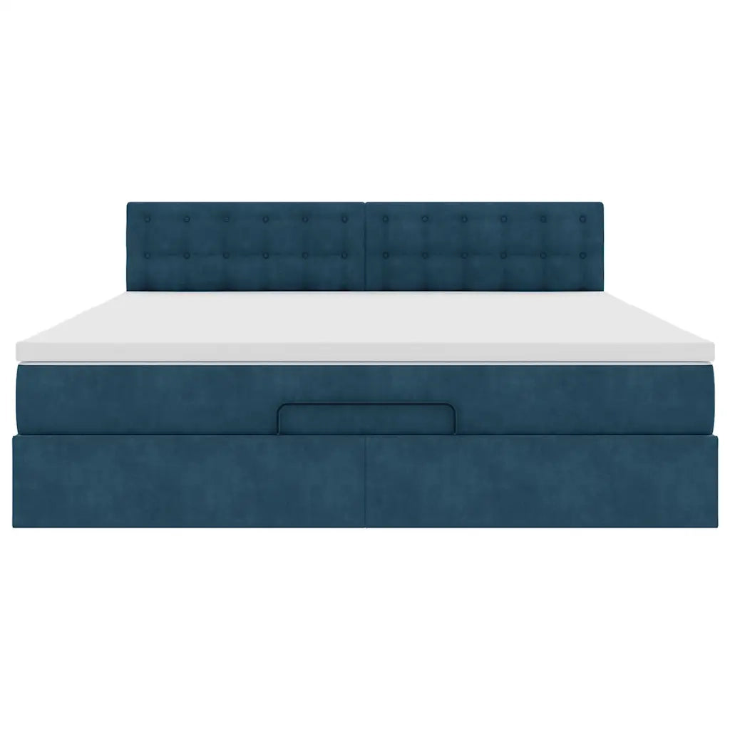 Struttura Letto Pouf con Materasso 160x200 cm in Velluto 3312780