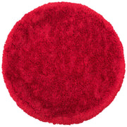 Tappeto Shaggy Tappeto a pelo lungo Solido Poliestere Rosso Rotondo 140 cm