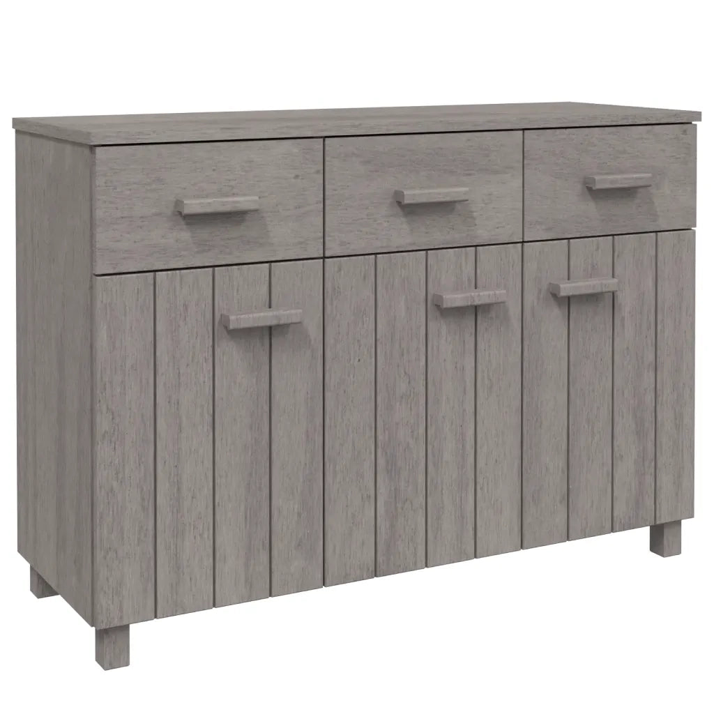 Credenza | Madia | Buffet da pranzo | Armadio da pranzo HAMAR Grigio Chiaro 113x40x80cm Legno Massello di Pino