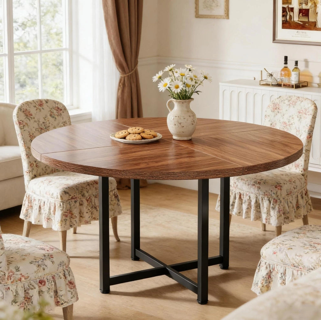 Tavolo da pranzo rotondo stile industriale Ø 120 cm
