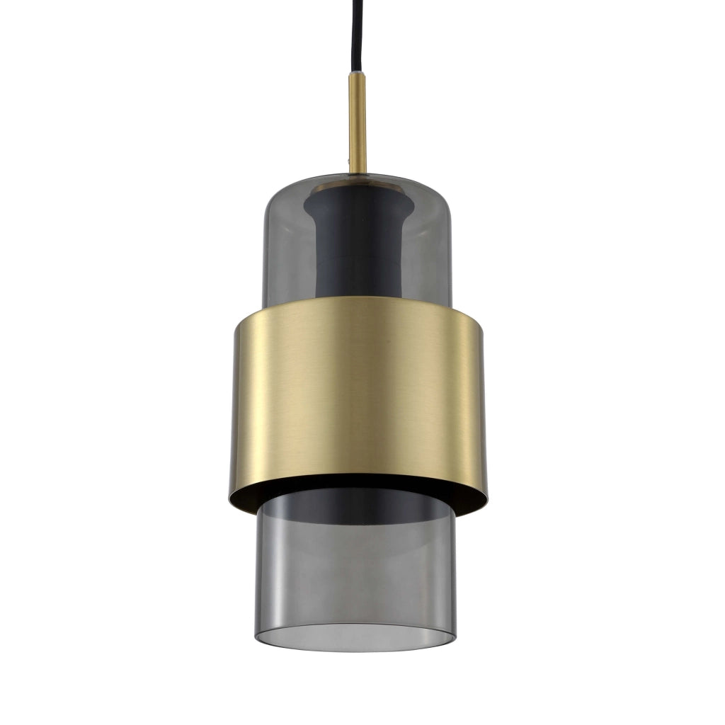 Lampada a sospensione Miele vetro fumé oro E27 150cm