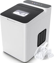 Macchina per blocchi di ghiaccio - Incluso cucchiaio - Serbatoio d'acqua - Acciaio inossidabile - Bianco - 22,5 x 32 x 32,5 cm