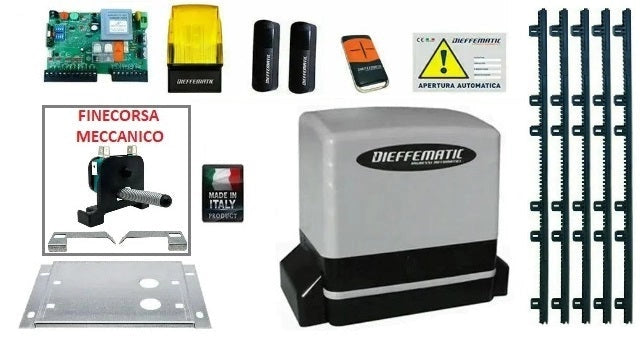 Kit Automazione Scorrevole 600Kg 230V 5Mt Cremagliera Si Adatta A Faac Bft Came