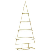 Albero di Natale | Decorazioni natalizie in metallo con supporto Oro 125 cm